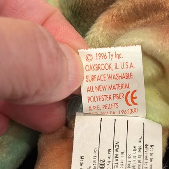 Ty Beanie Baby Peace Bear 1996 Tie Dye Original 4053 OLD Style Tag Rare - Picture 8 of 9